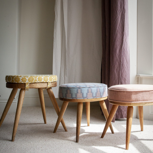 Handmade oak Ette stools